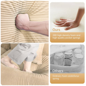 English Elm Oversized Modular Sectional Couch - Cloud-Like Comfort, Deep Seats, Extra-Wide Armrests, 12 Pillows W714S01304-GIGA