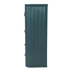 English Elm Army Green Bathroom Storage Cabinet With Mirror, 2 Doors & Open Shelf For Stylish Organization W3122P272875