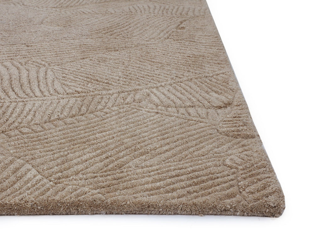 Sunpan CALATHEA Hand-Tufted Wool Rug in Soft Sand - 9' x 12', Unique Palm-Leaf Design for Coastal Homes 109367