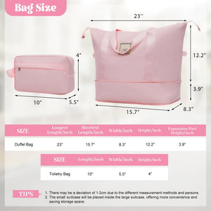 English Elm 6 Piece Hardshell Abs Travel Set with Spinner Wheels Combination Lock and Toiletry Bag Pink N732P391465H