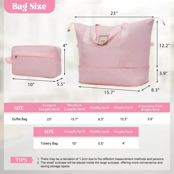English Elm 6 Piece Hardshell Abs Travel Set with Spinner Wheels Combination Lock and Toiletry Bag Pink N732P391465H