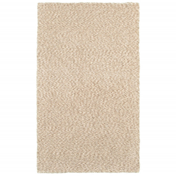 HomeRoots 3' Luxurious Beige Shag Hand-Tufted Area Rug - Plush Comfort for Living Rooms, Bedrooms & Offices 10' x 13' 388003