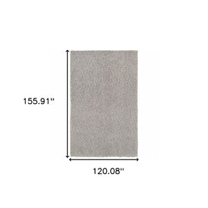 Homeroots 10' X 13' Modern Shaggy Soft Gray Indoor Area Rug Grey Polyester 388005