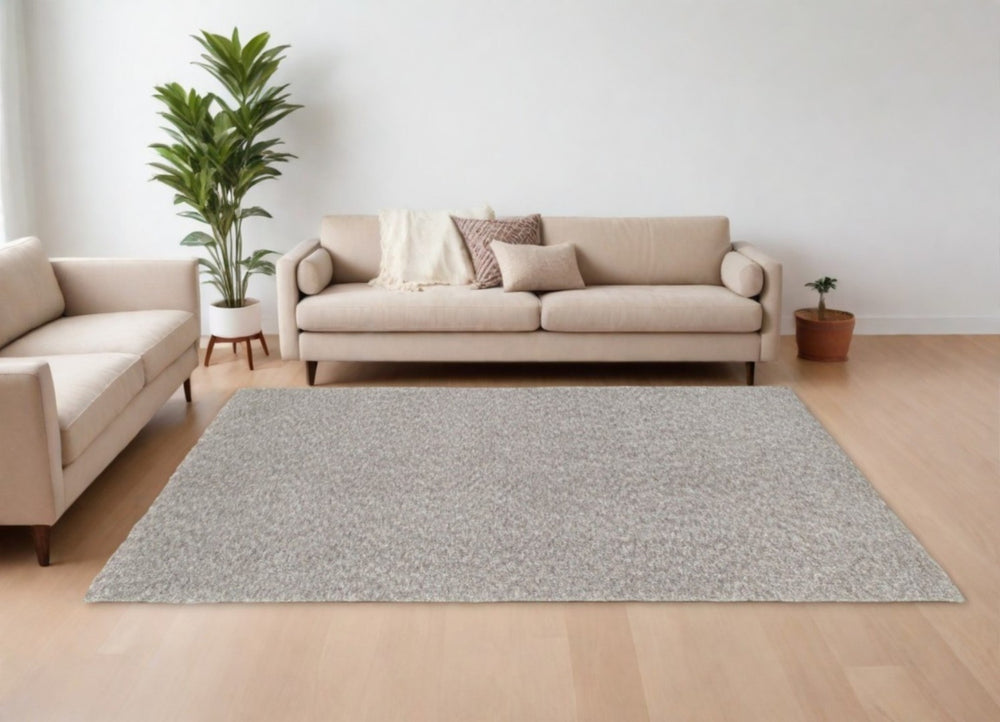 HomeRoots 10' Modern Shaggy Soft Gray Area Rug - Luxurious High-Pile Design for Cozy Living Spaces and Style 10' x 13' 388005