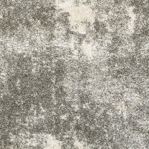 Homeroots 10' X 13' Gray And Ivory Distressed Abstract Area Rug Grey,Ivory Polypropylene 388007