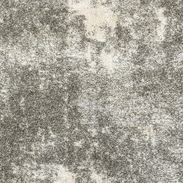 Homeroots 10' X 13' Gray And Ivory Distressed Abstract Area Rug Grey,Ivory Polypropylene 388007