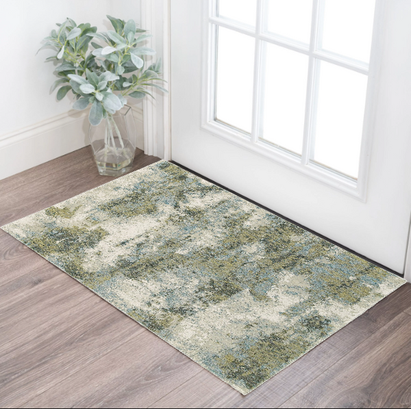 Homeroots 2' X 3' Blue Green Power Loom Area Rug  Nylon 388014