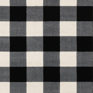 Homeroots 4' X 6' Monochromatic Gingham Pattern Indoor Area Rug Black,Ivory Polypropylene 388019