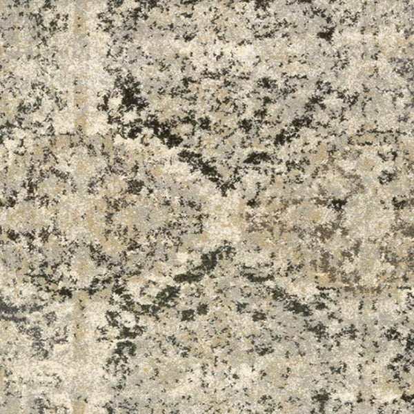 HomeRoots 2' Elegant Ivory and Gray Floral Trellis Indoor Runner Rug for Hallways and Entryways Decor 2'3" x 7'6" 388025