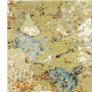 HomeRoots 8' Gold and Ivory Runner Rug - Elevate Your Space with Chic Design, Durability, and Easy Maintenance 2'3" x 8' 388028
