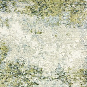 Homeroots 8' Runner Blue Green Power Loom Runner Rug  Nylon 388029