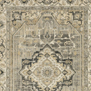Homeroots 5' X 8' Beige And Gray Traditional Medallion Indoor Area Rug  Polypropylene 388039