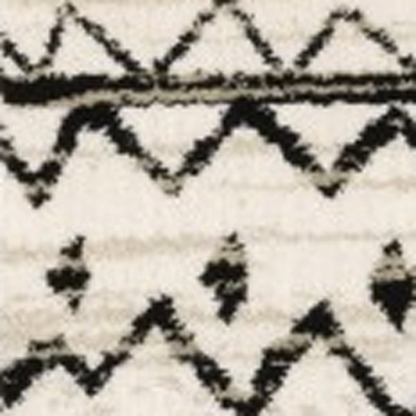HomeRoots 5' Contemporary Ivory and Black Abstract Geometric Distressed Area Rug for Modern Living Spaces 7' X 9' 388044