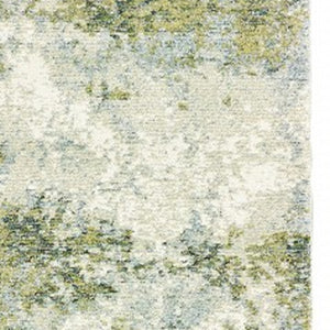 Homeroots 10' X 14' Blue Green Power Loom Runner Rug  Nylon 388047