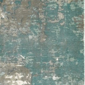 HomeRoots 3' Blue and Gray Abstract Indoor Runner Rug - Hand-Crafted, Soft Viscose, Elegant Contemporary Style 2'6" x 10' 388058