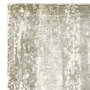 HomeRoots 3' Gray and Ivory Abstract Splash Indoor Runner Rug – Hand-Crafted Luxury for Modern Spaces 2'6" x 10' 388059