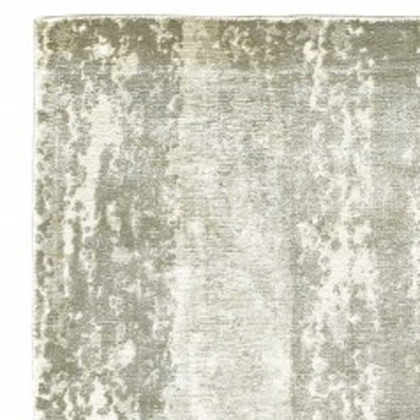 HomeRoots 3' Gray and Ivory Abstract Splash Indoor Runner Rug – Hand-Crafted Luxury for Modern Spaces 2'6" x 10' 388059