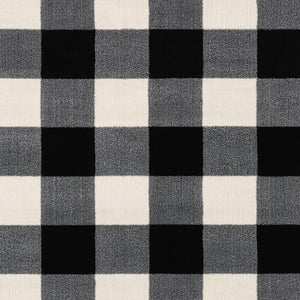 HomeRoots 5' Timeless Black and Ivory Gingham Area Rug - Durable, Easy Care, Perfect for High-Traffic Spaces 10' X 13' 388070
