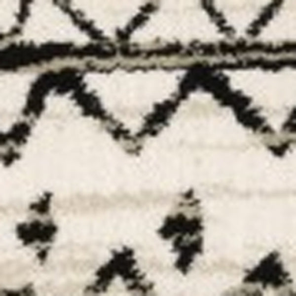 HomeRoots 5' Contemporary Ivory and Black Abstract Geometric Distressed Area Rug for Modern Living Spaces 10' X 13' 388071