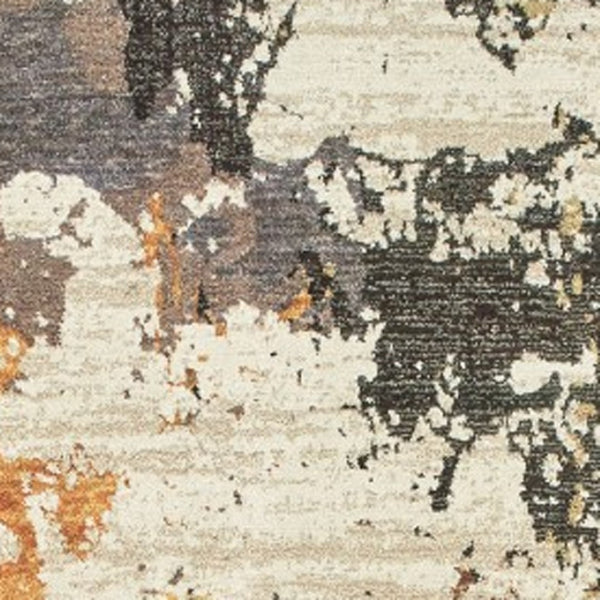 HomeRoots 8' Stylish Beige and Black Runner Rug for Hallways, Entryways, and High-Traffic Areas, Durable Nylon 7'10" Round 388073