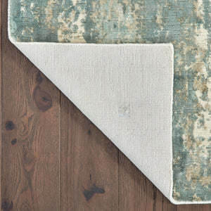 HomeRoots 3' Blue and Gray Abstract Splash Indoor Rug – Artful Design for Contemporary Hallways and Entryways 6' X 9' Rectangle 388084
