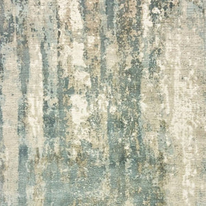 HomeRoots 3' Blue and Gray Abstract Splash Indoor Rug – Artful Design for Contemporary Hallways and Entryways 6' X 9' Rectangle 388084