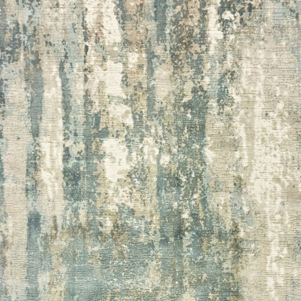 HomeRoots 3' Blue and Gray Abstract Splash Indoor Rug – Artful Design for Contemporary Hallways and Entryways 6' X 9' Rectangle 388084