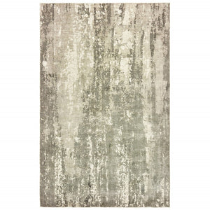 HomeRoots 3' Gray and Ivory Abstract Splash Indoor Runner Rug – Hand-Crafted Luxury for Modern Spaces 6' x 9' 388086