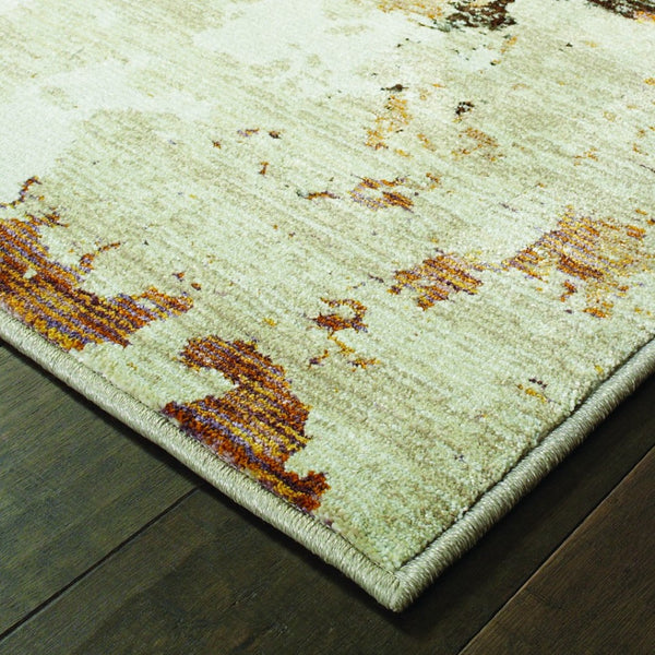 HomeRoots 8' Stylish Beige and Black Runner Rug for Hallways, Entryways, and High-Traffic Areas, Durable Nylon 8'6" x 11'7" 388090