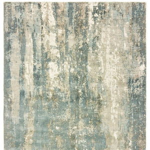 HomeRoots 3' Blue and Gray Abstract Splash Indoor Rug – Artful Design for Contemporary Hallways and Entryways 8' X 10' Rectangle 388093