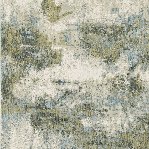 Homeroots 10' X 13' Blue Green Power Loom Area Rug  Nylon 388098