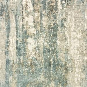 HomeRoots 3' Blue and Gray Abstract Splash Indoor Rug – Artful Design for Contemporary Hallways and Entryways 9' X 12' Rectangle 388099