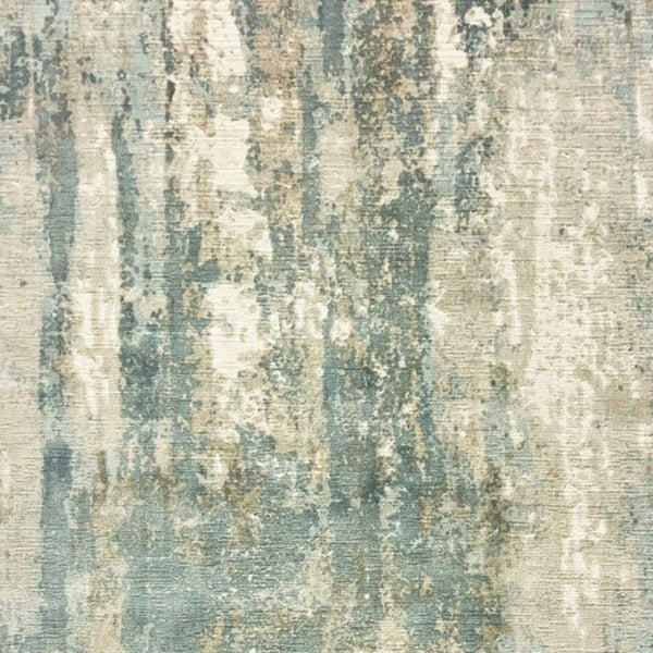 HomeRoots 3' Blue and Gray Abstract Splash Indoor Rug – Artful Design for Contemporary Hallways and Entryways 9' X 12' Rectangle 388099