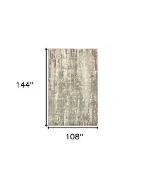HomeRoots 3' Gray and Ivory Abstract Splash Indoor Runner Rug – Hand-Crafted Luxury for Modern Spaces 9' x 12' 388101