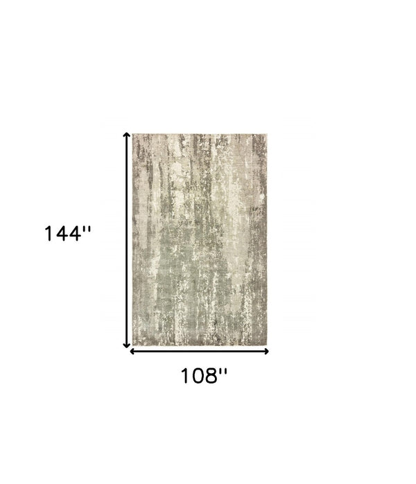 HomeRoots 3' Gray and Ivory Abstract Splash Indoor Runner Rug – Hand-Crafted Luxury for Modern Spaces 9' x 12' 388101