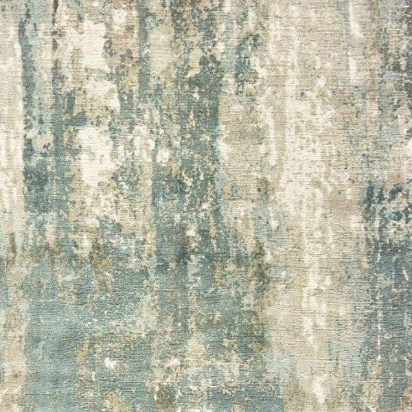 HomeRoots 3' Blue and Gray Abstract Splash Indoor Rug – Artful Design for Contemporary Hallways and Entryways 10' X 14' Rectangle 388102