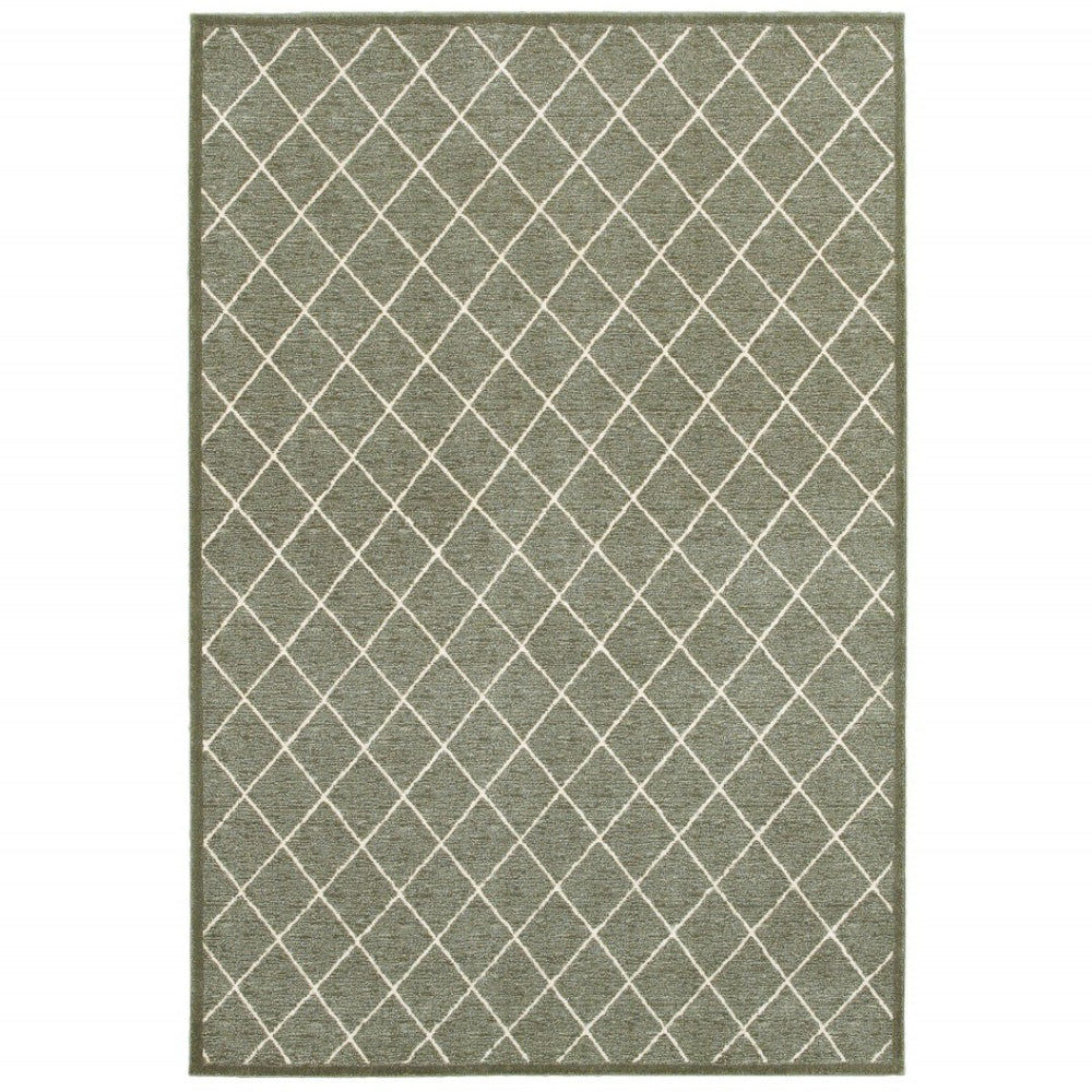 HomeRoots 10' Gray and Ivory Diamond Indoor Area Rug - Modern Geometric Design for Contemporary Elegance 10' x 13' 388161