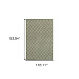 Homeroots 10' X 13' Gray And Ivory Diamond Indoor Area Rug  Polypropylene 388161