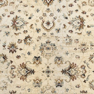 Homeroots 7' X 10' Ivory And Gold Distressed Indoor Area Rug Ivory,Gold Polypropylene 388184