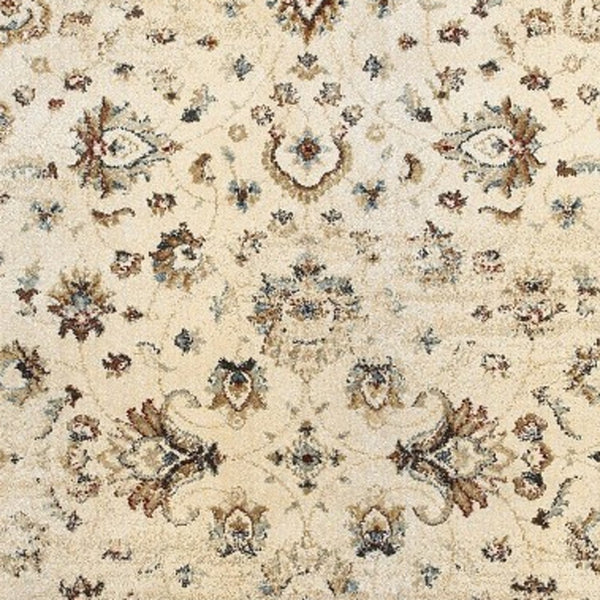 Homeroots 7' X 10' Ivory And Gold Distressed Indoor Area Rug Ivory,Gold Polypropylene 388184