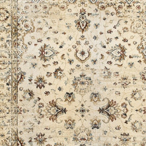 Homeroots 7' X 10' Ivory And Gold Distressed Indoor Area Rug Ivory,Gold Polypropylene 388184