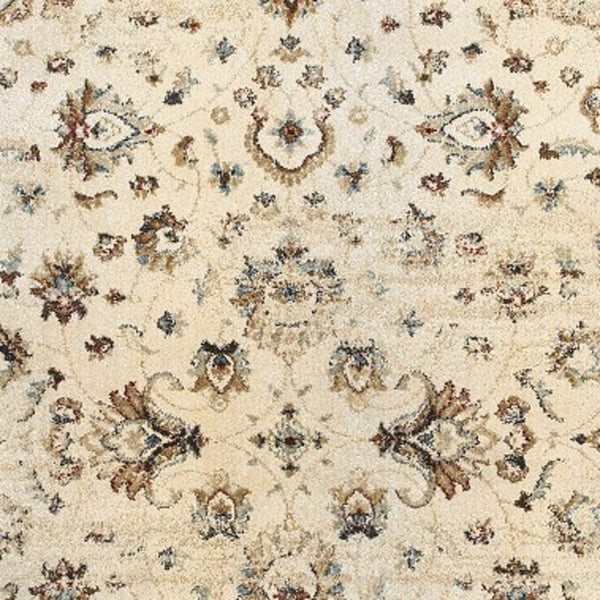 Homeroots 8' X 11' Ivory And Gold Distressed Indoor Area Rug Ivory,Gold Polypropylene 388185