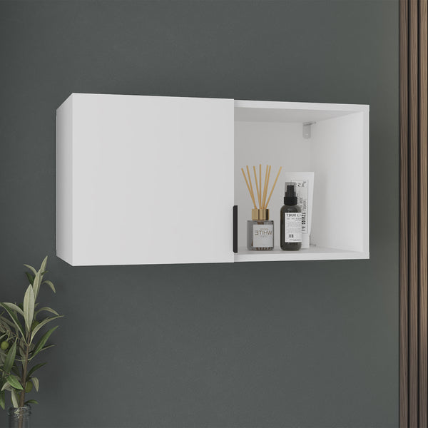 English Elm Kaser Mirror Medicine Cabinet with Shelves, Wall-Mounted White Storage, Durable Engineered Wood Finish B200P362011