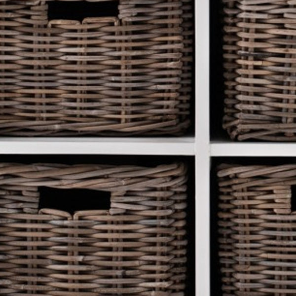 HomeRoots Modern Farmhouse Buffet Server with Hand-Woven Baskets for Stylish Storage and Organization Solutions 388213