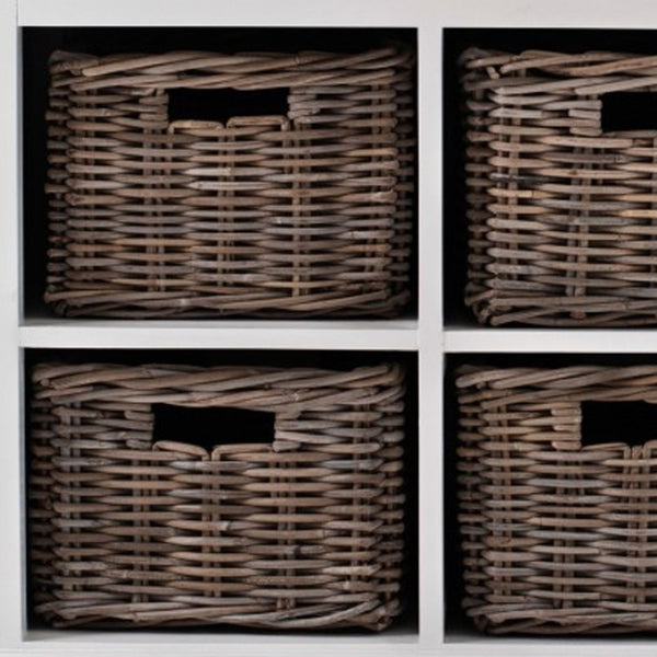 HomeRoots Modern Farmhouse Buffet Server with Hand-Woven Baskets for Stylish Storage and Organization Solutions 388213