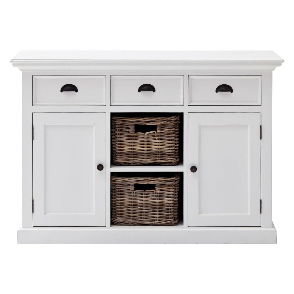 HomeRoots 49" White Wood Sideboard - Versatile Storage Buffet Console with 3 Drawers & 2 Doors for Any Room 388214
