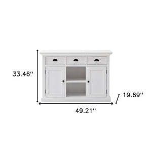 Homeroots White Modern Farmhouse Large Accent Cabinet With Baskets  Wood 388214