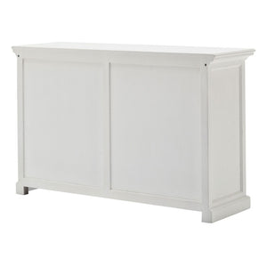 HomeRoots 49" White Buffet Server - Hand-Finished Farmhouse Design with Ample Storage & Classic Charm 388215