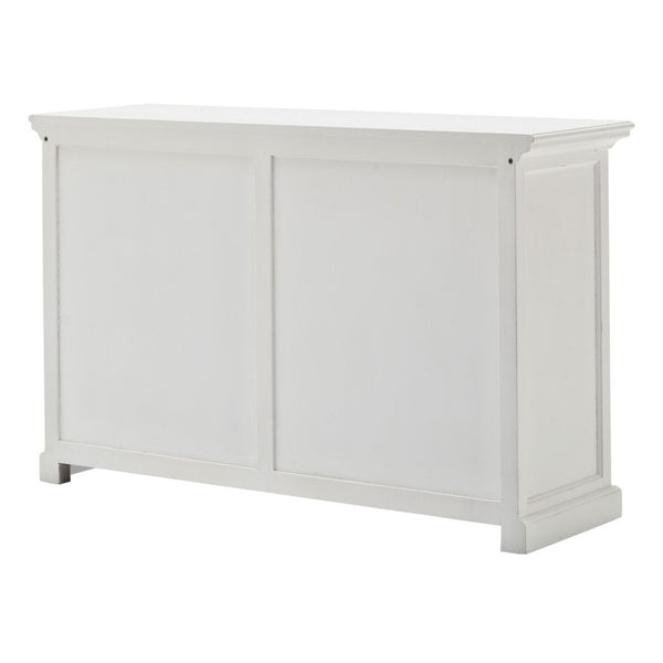 HomeRoots 49" White Buffet Server - Hand-Finished Farmhouse Design with Ample Storage & Classic Charm 388215