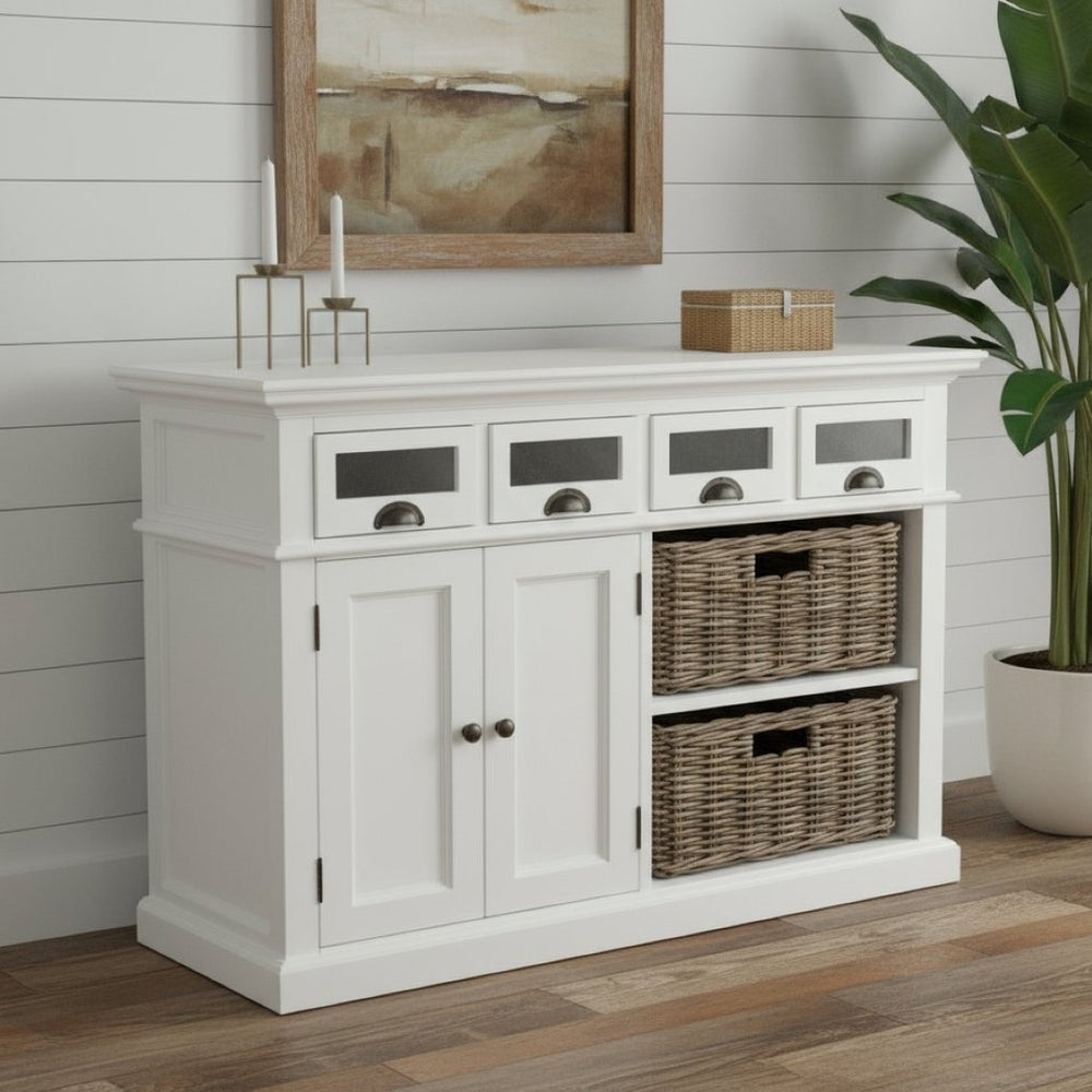 HomeRoots Modern Farmhouse Buffet Server - Spacious, Stylish Storage with Handcrafted Details & Easy Assembly 388216